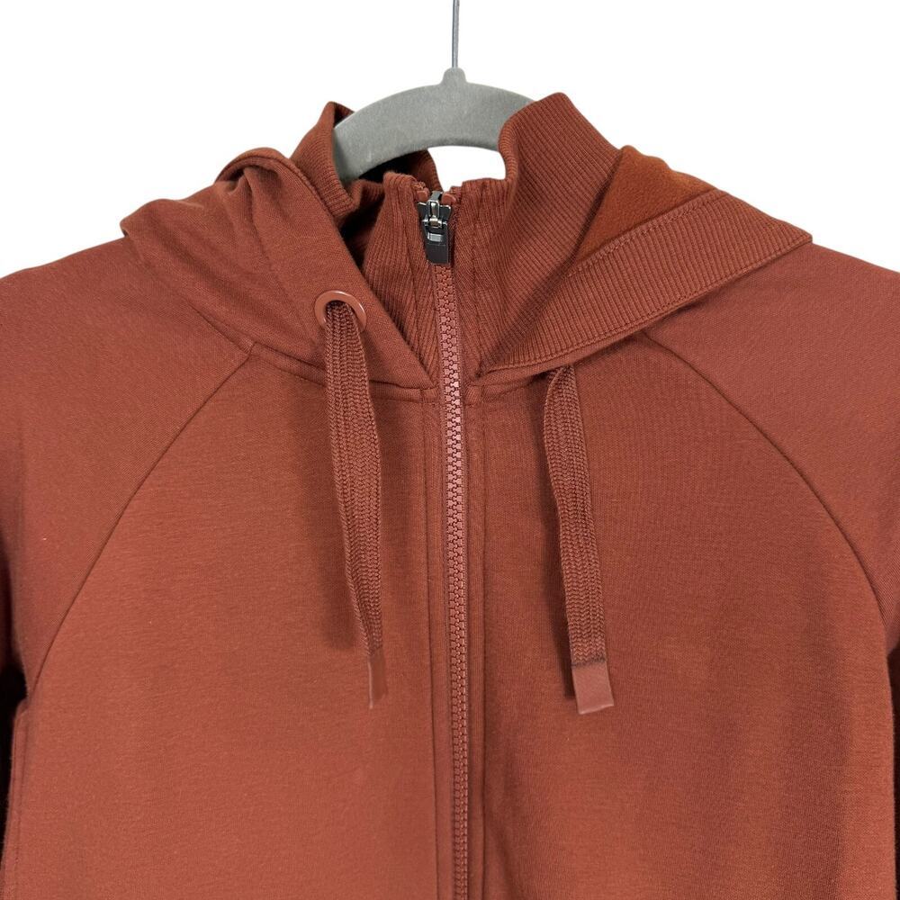 Athleta Triumph Hoodie Jacket Womens Small Brown Rust Full Zip Thumbholes - Picture 5 of 11